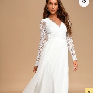 Lulus white lace dress